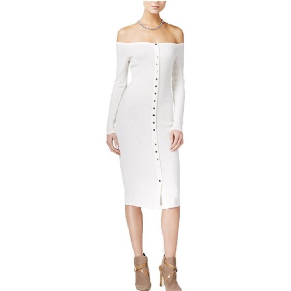 Guess white midi off shoulder sweater Dress